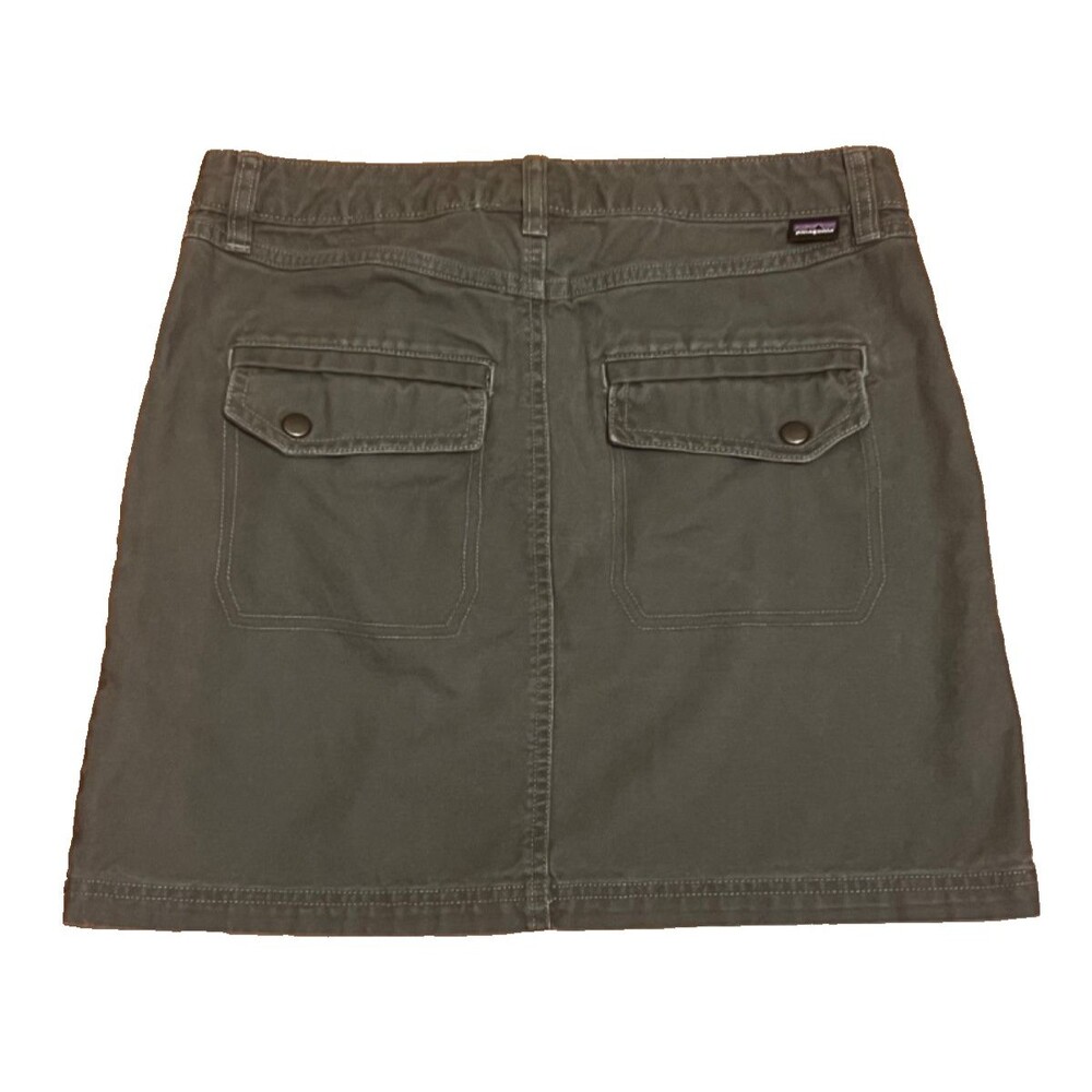 PATAGONIA Gray Prairie Dawn Mini Skirt Organic Canvas Cotton Pockets Outdoors 0 - Picture 2 of 3